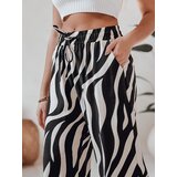 DStreet Spodnie damskie wide leg w paski ZEBRAVIBE beżowo-czarne | Shoptok.si