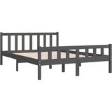  Posteljni okvir siv iz trdnega lesa 140x190 cm, (20645632) | Shoptok.si
