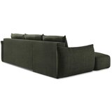 Makamii Zelena sklopiva kutna garnitura (s lijevim kutom/s ležaljkom) Leila – | shoptok.hr