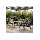 Hanah home baštenska garnitura nergiz 2+1+1 grey | Eponuda.com