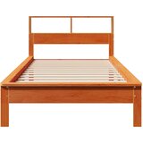 vidaXL Knjižna postelja brez ležišča vošč. rjava 90x200 cm borovina | Shoptok.si