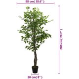  Umeten fikus 1260 listov 200 cm zelen | Shoptok.si
