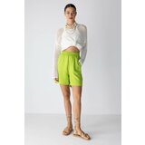 Defacto Paperbag Waist Wide Leg Linen Blended Shorts Cene