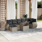 vidaXL 8-dijelni set vrtnih sofa od poliratana s jastucima svjetlosivi | shoptok.hr