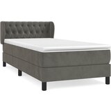 Box spring krevet s madracem tamnosivi 100x200 cm baršunasti | shoptok.hr