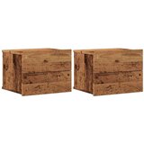 vidaXL Stenska nočna omarica 2 kosa starinski les 40x32x30 cm | Shoptok.si