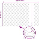 vidaXL Heksagonalna ograja Zelena 0.8x50 m Jeklo, Ograjni stebri 13 kos Zelena Ø32 mm 120 cm Galvanizirano jeklo | Shoptok.si
