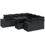 Maison Chic Seti vrtnega pohištva - Vrtna garnitura - Vrtni pohištvo set 9-delna z blazinami črn poli ratan, (21798638) | Shoptok.si