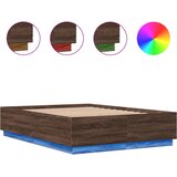 Okvir za krevet s LED svjetlima boja hrasta 150 x 200 cm drveni | shoptok.hr