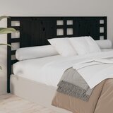  Uzglavlje crno 166 x 4 x 100 cm od masivne borovine | shoptok.hr