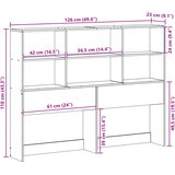  Uzglavlje sa spremištem voštano smeđe 120cm od masivne borovine | shoptok.hr