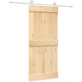  Klizna vrata Prirodna i bijela 90 x 210 cm Čvrsta borovina | shoptok.hr
