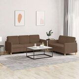 2-dijelni set sofa s jastucima smeđi od tkanine | shoptok.hr