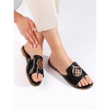 Shelvt Women's black flat flip flops Cijene