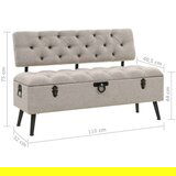 vidaXL Klop za shranjevanje z naslonjalom 110 cm krem blago | Shoptok.si