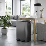  2 x 28 L dvostruke kante za otpad otvaranje na pedalu lako se čiste nehrđajući čelik plastika crna | shoptok.hr
