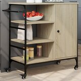  Kuhinjska kolica boja hrasta 87,5x38,5x84,5cm konstruirano drvo Smeđa | shoptok.hr