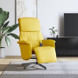 vidaXL Masažni naslanjač s stolčkom za noge svetlo rumeno blago | Shoptok.si