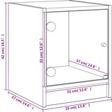 vidaXL Noćni ormarić sa staklenim vratima boja hrasta 35 x 37 x 42 cm | shoptok.hr