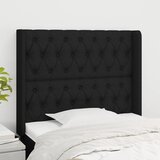  Uzglavlje s ušima crno 93x16x118/128 cm od tkanine | shoptok.hr
