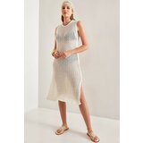 Bianco Lucci Women's Slit Patterned Sleeveless Beach Dress cene