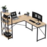  Kutni radni stol s policama Leader 5.9 Hrast 145 cm | shoptok.hr