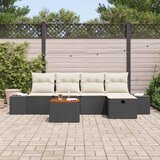 vidaXL 6-delni vrtni kavč set z blazinami iz črnega poli ratana | Shoptok.si
