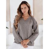DStreet Damski sweter z dekoltem V VERALIA szary | shoptok.hr