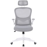 CARRYHOME pisarniški stol kovina, umetna masa, tekstil siva, bela | Shoptok.si