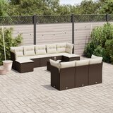 Maison Chic Seti vrtnega pohištva - Vrtna garnitura - Vrtni pohištvo set 11-delna z blazinami rjava poli ratan, (21811166) | Shoptok.si