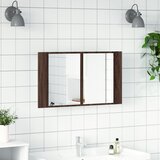  LED kupaonski ormarić s ogledalom boja hrasta 80x12x45 akrilni | shoptok.hr