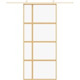  Klizna vrata zlatna 90 x 205 cm prozirno staklo ESG i aluminij | Eponuda.com