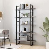 vidaXL Knjižna omara 5-nadstropna betonsko siva 100x30x175 cm | Shoptok.si