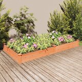 vidaXL Vrtna visoka greda s podlogo rjava 240x120x25cm trden les jelke Cene