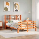 vidaXL Knjižna postelja brez vzmetnice vošč. rjava 150x200 cm borovina | Shoptok.si
