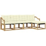 vidaXL Zunanja garnitura za sedenje z blazino 5 pcs Bela in krem, (5000282514) | Shoptok.si