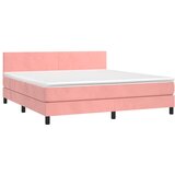  box spring s madracem LED ružičasti 180x200cm baršunasti | shoptok.hr