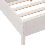 vidaXL Posteljni okvir z vzglavjem bel 135x190 cm trdna borovina | Shoptok.si
