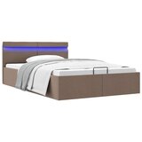 Maison Chic Dvižni Posteljni okvir - Dvoposteljna postelja - Zakonska postelja LED taupe blago 140x200 cm, (21692931) | Shoptok.si