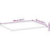  Ploča za radni stol s uljnim premazom 100x60x2 cm drvo bagrema | shoptok.hr