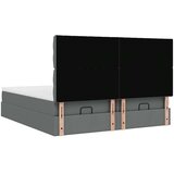 vidaXL Otomanski posteljni okvir z vzmetnicami siv 200x200 cm blago | Shoptok.si
