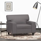  The Living Store Fotelj siv 60 cm umetno usnje - Enosed, (21450857) Cene