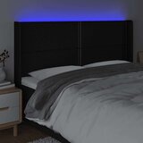  Posteljno vzglavje črno 203x16x118/128 cm blago, (20933266) | Shoptok.si