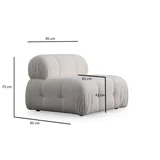 Fotelja Petite O1, 108 x 108 x 83 cm, 95 x 95 x 75 cm, Bijela