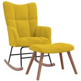  Stolica za ljuljanje s osloncem za noge boja senfa baršunasta | shoptok.hr