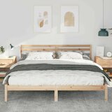  Krevetna konstrukcija Smeđa 200 x 200 cm Čvrsto borovo drvo Bež | Shoptok.si