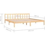  Za krevet od masivne borovine 180 x 200 cm 6FT bračni | shoptok.hr