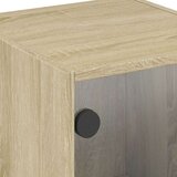 vidaXL Stranska omarica s steklenimi vrati sonoma hrast 35x37x75,5 cm | Shoptok.si