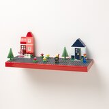 Lego polica sa podlogom za gradnju - crvena | Eponuda.com