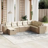 Maison Chic Seti vrtnega pohištva - Vrtna garnitura - Vrtni pohištvo set 8-delna z blazinami bež poli ratan, (21799819) | Shoptok.si